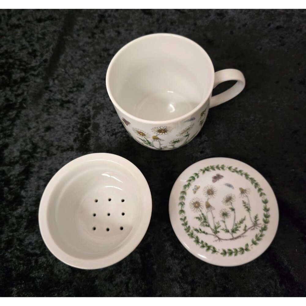 Andrea by Sadek Cup Mug with infuser & Lid Teacup Daisy Floral Design - Picture 3 of 5